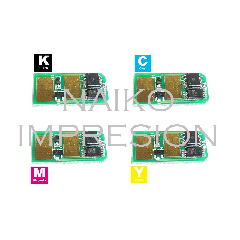 Chips compatibles Oki C301/ C321/ MC332/ MC342. 1 chip de cada color CMYK